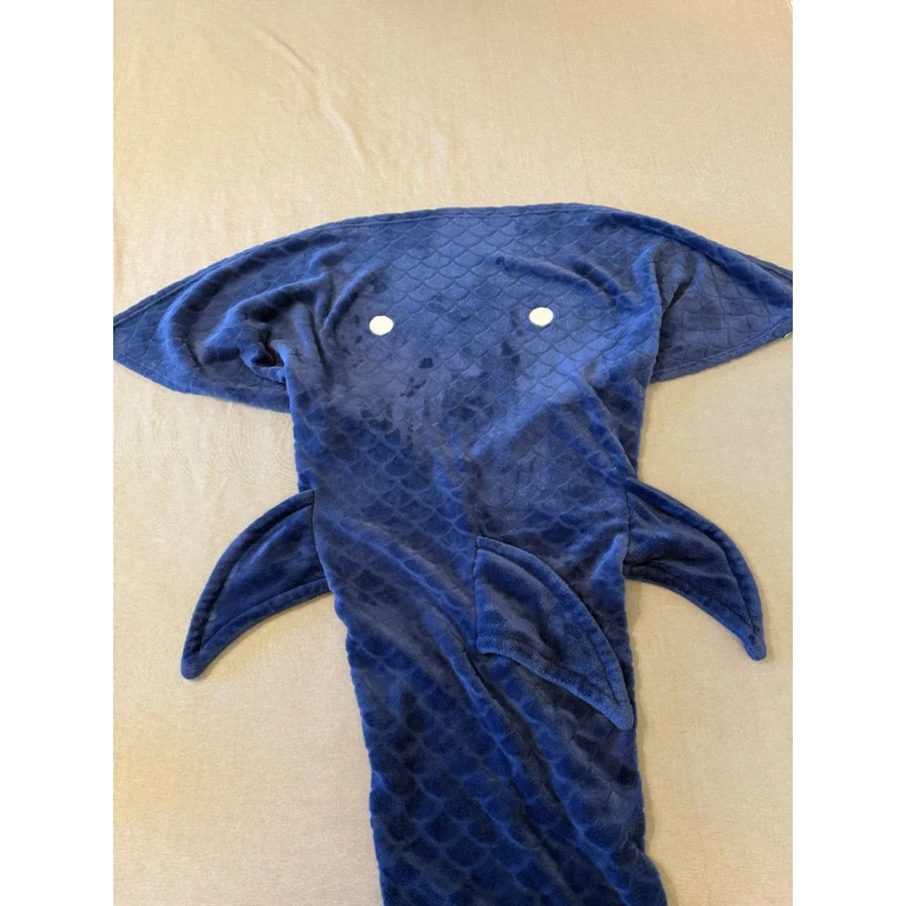 Pillowfort wearable shark tail blanket blue